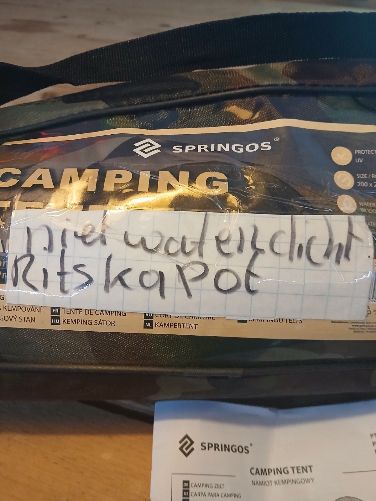 Springos Camouflage Tent - Rits defect, niet waterdicht, Ophalen of Verzenden, Gebruikt, Tot en met 2