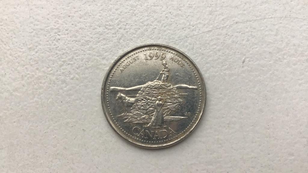 Canada 25 cent 1999 Augustus., Ophalen of Verzenden, Noord-Amerika