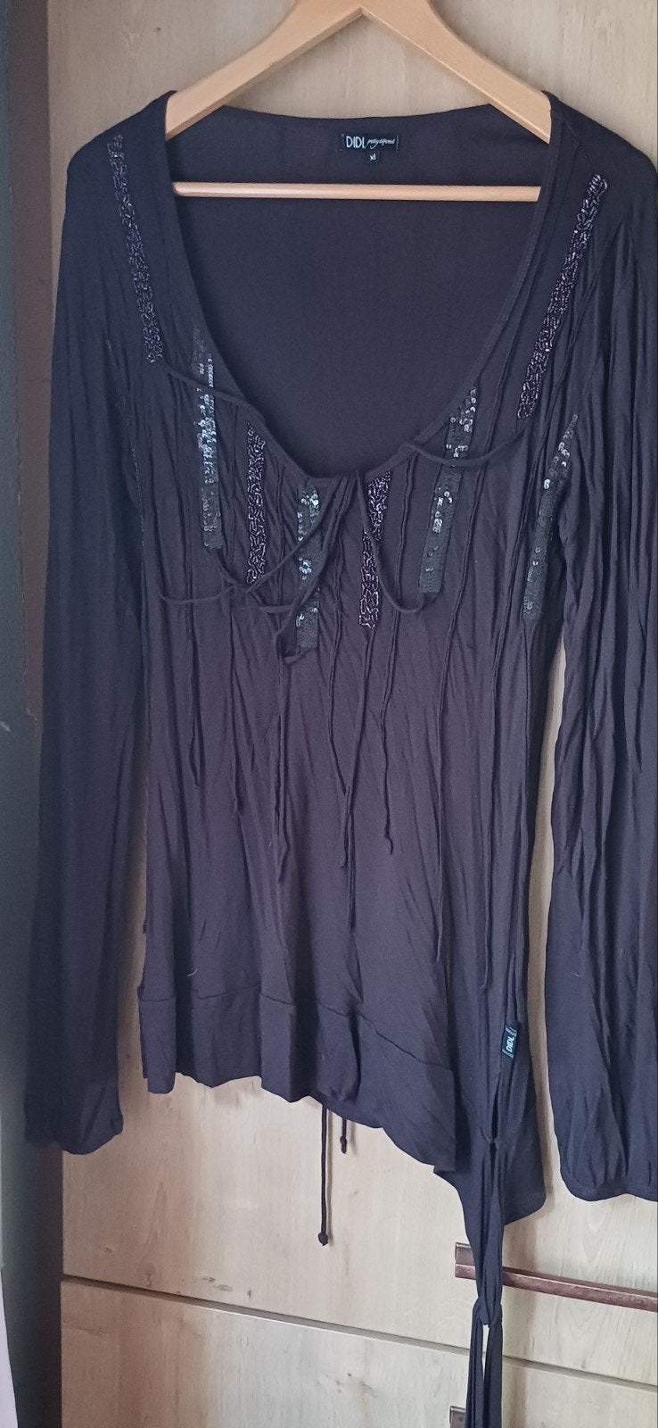 DIDI XL pretty different top met lange mouwen en pailletten, Kleding | Dames, DIDI pretty different, Bruin, Maat 46/48 (XL) of groter