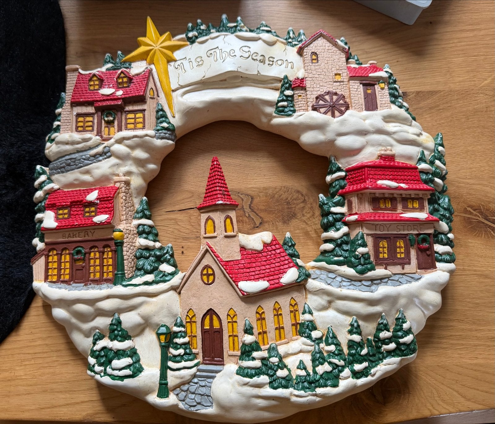Vintage kerstkrans(dorp), Ophalen of Verzenden