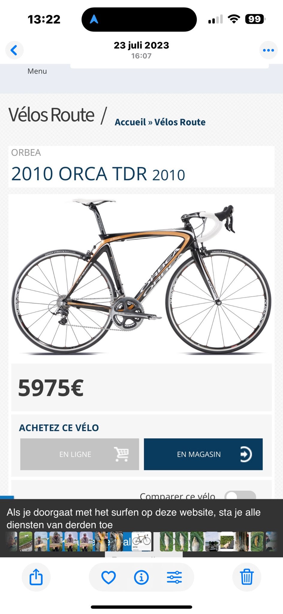 Orbea Orca TDR 2010 - Nieuwstaat, Euskaltel ploegfiets, Fietsen en Brommers, Fietsen | Racefietsen, 53 tot 57 cm, Ophalen, Nieuw