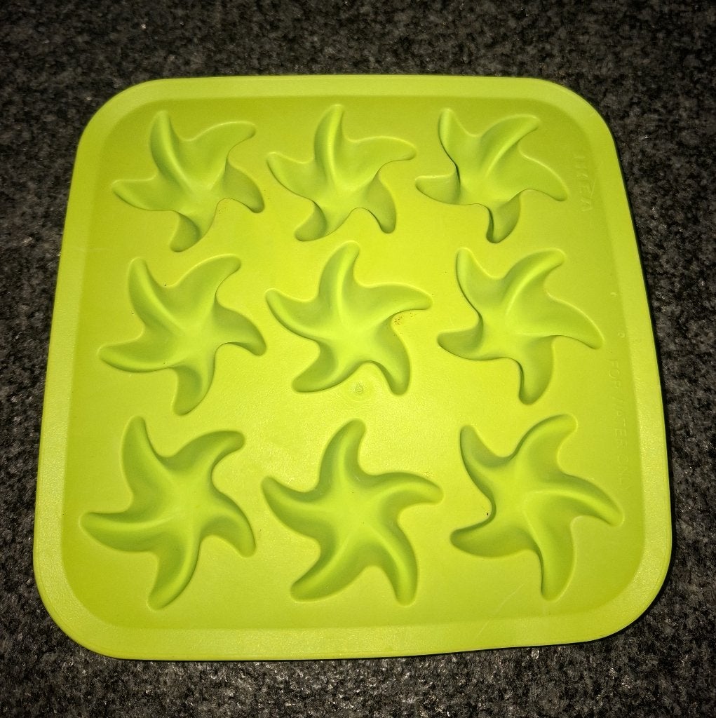 Zeesterren ijsblokjes vorm, 9 blokjes, izgst, siliconen, Geel, Ophalen of Verzenden, Rubber/elastomeren, Overige typen