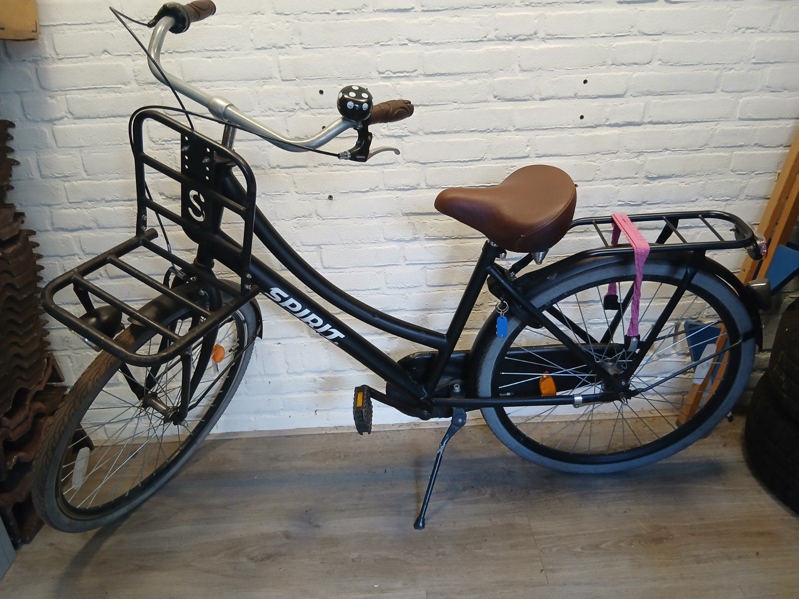 Zwarte 19 inch fiets, Terugtraprem, Gebruikt, Versnellingen, Ophalen