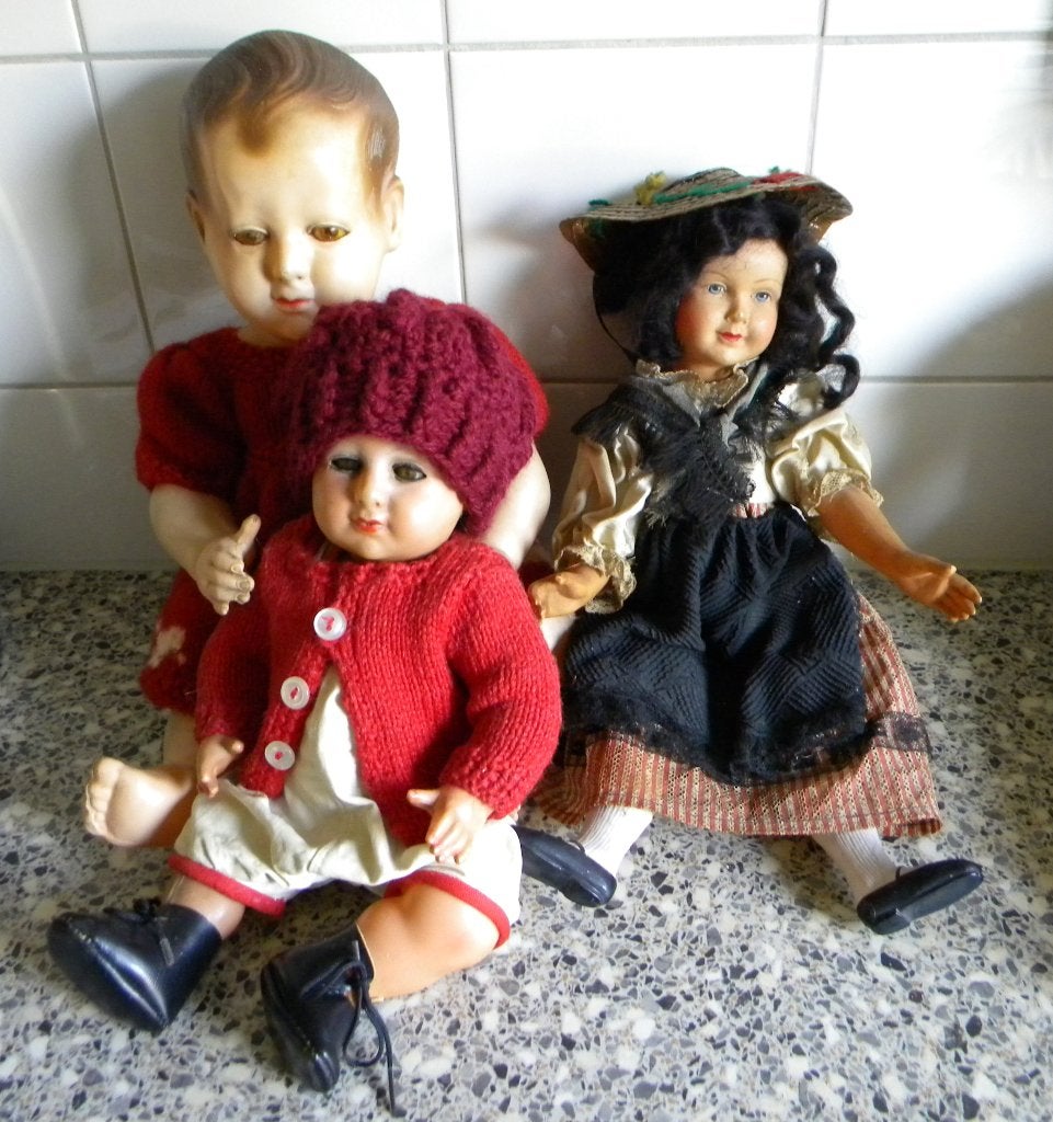 OUDE POP PETIT COLLIN 3 STUKS, FRANSE POP OUD, Ophalen of Verzenden, Gebruikt, Pop