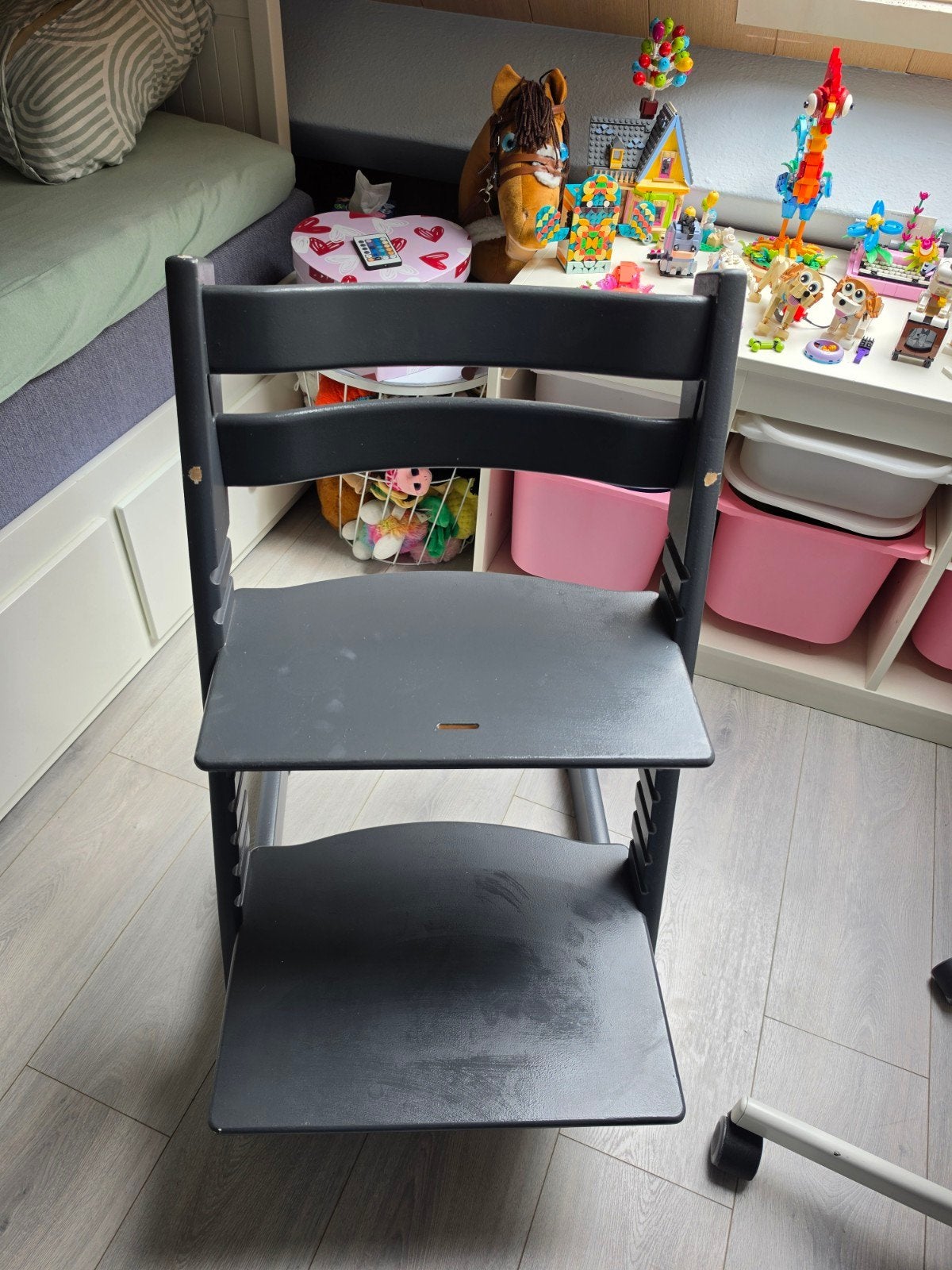 Stokke Tripp Trapp meegroeistoel - Zwart, Ophalen, Gebruikt, Meegroeistoel, Aanschuifbaar