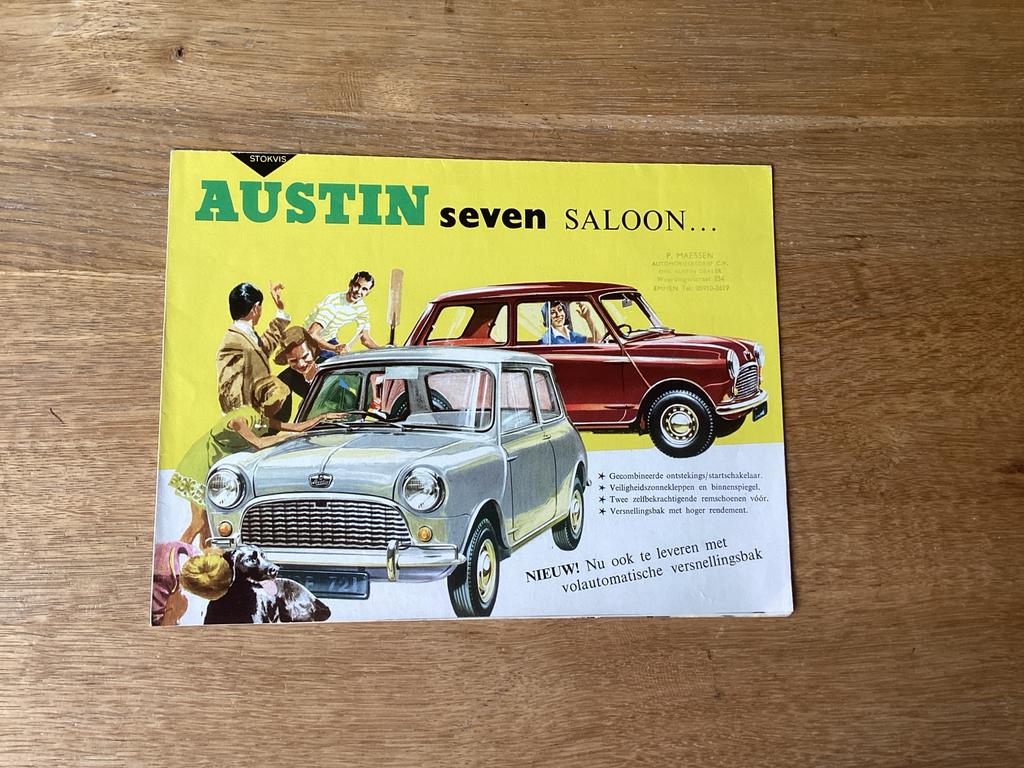 Austin Seven Saloon brochure - Origineel uit de jaren '60, Boeken, Ophalen of Verzenden, Zo goed als nieuw, Overige merken