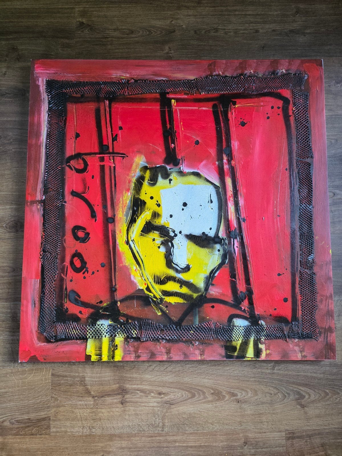 Bijzonder Herman Brood schilderij met reliëf, Ophalen, Handgeschilderd, Gemengde techniek, Portret