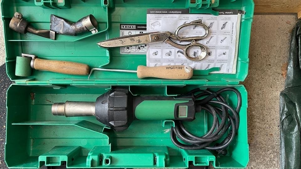 Leister Triac AT heteluchtföhn lasapparaat voor dakdekkers, Ophalen, Zo goed als nieuw, Minder dan 150 ampère, Elektroden