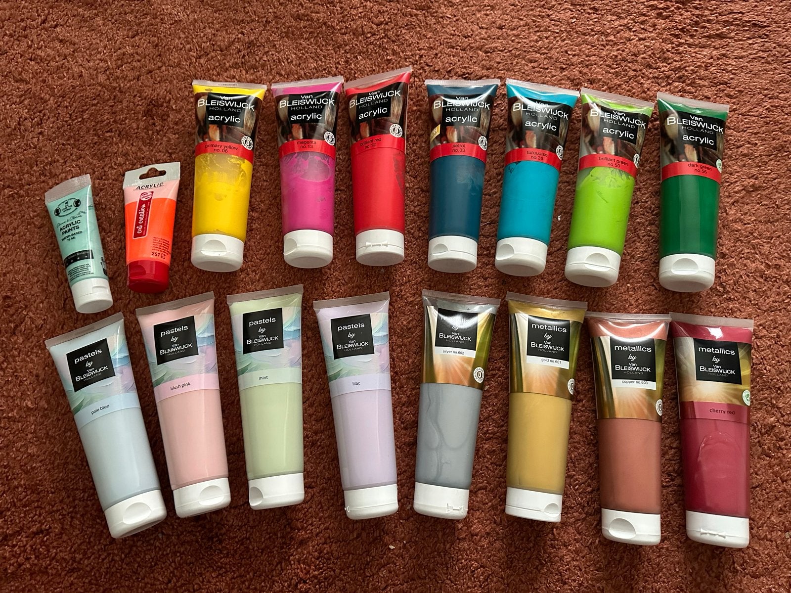 Grote set acrylverf van Bleiswijck, Hobby en Vrije tijd, Ophalen, Gebruikt, Acrylverf