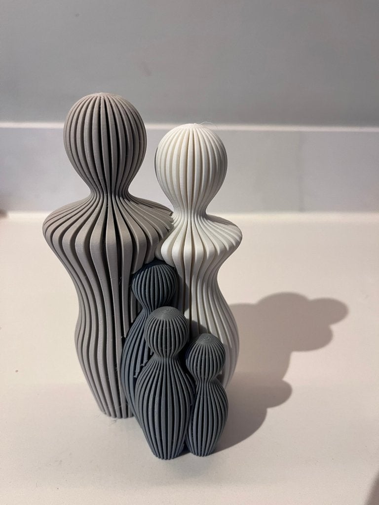 Stijlvolle 3D-geprinte familiedecoratie - Gezin met 3 kids, Nieuw, Kunststof, Ophalen of Verzenden, Japandi