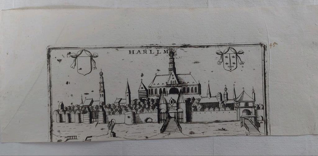 13 / Harllm - Haarlem Kopergravure uit 1706, Ophalen of Verzenden