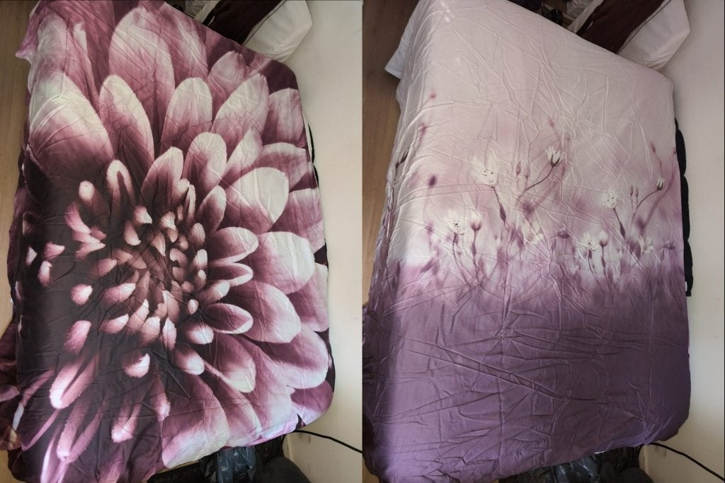 Dekbedovertrek bloemen paars 200x200/220cm Heckett & Lane, Katoen, Ophalen of Verzenden, Overige merken, Dubbelzijdig bruikbaar