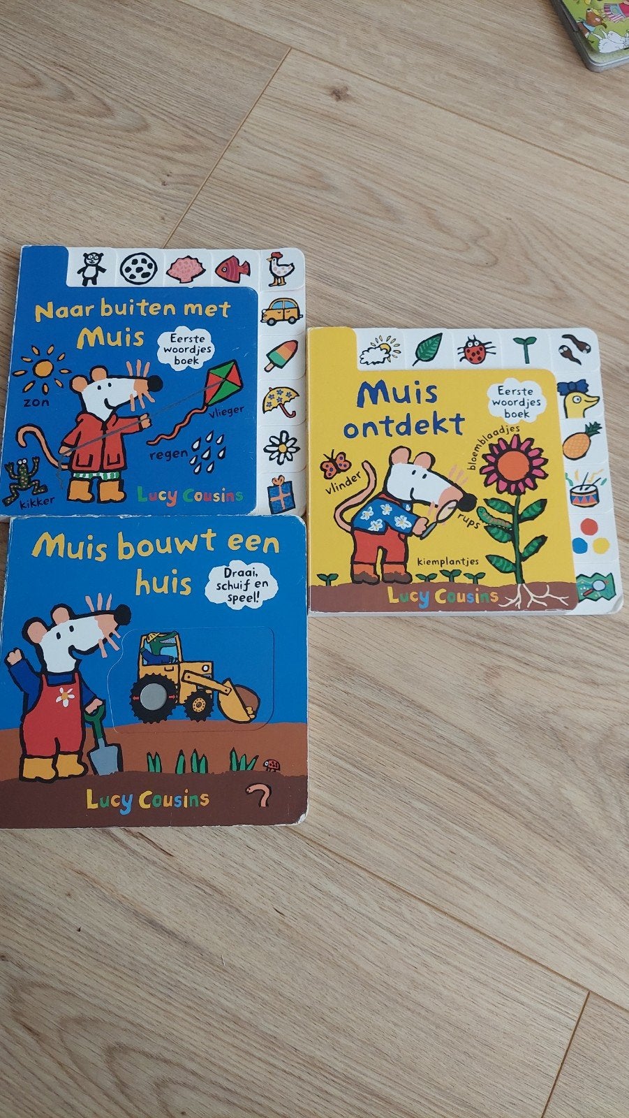 3x boekje Muis, Ophalen, Gelezen, Lucy Cousins, 1 tot 2 jaar