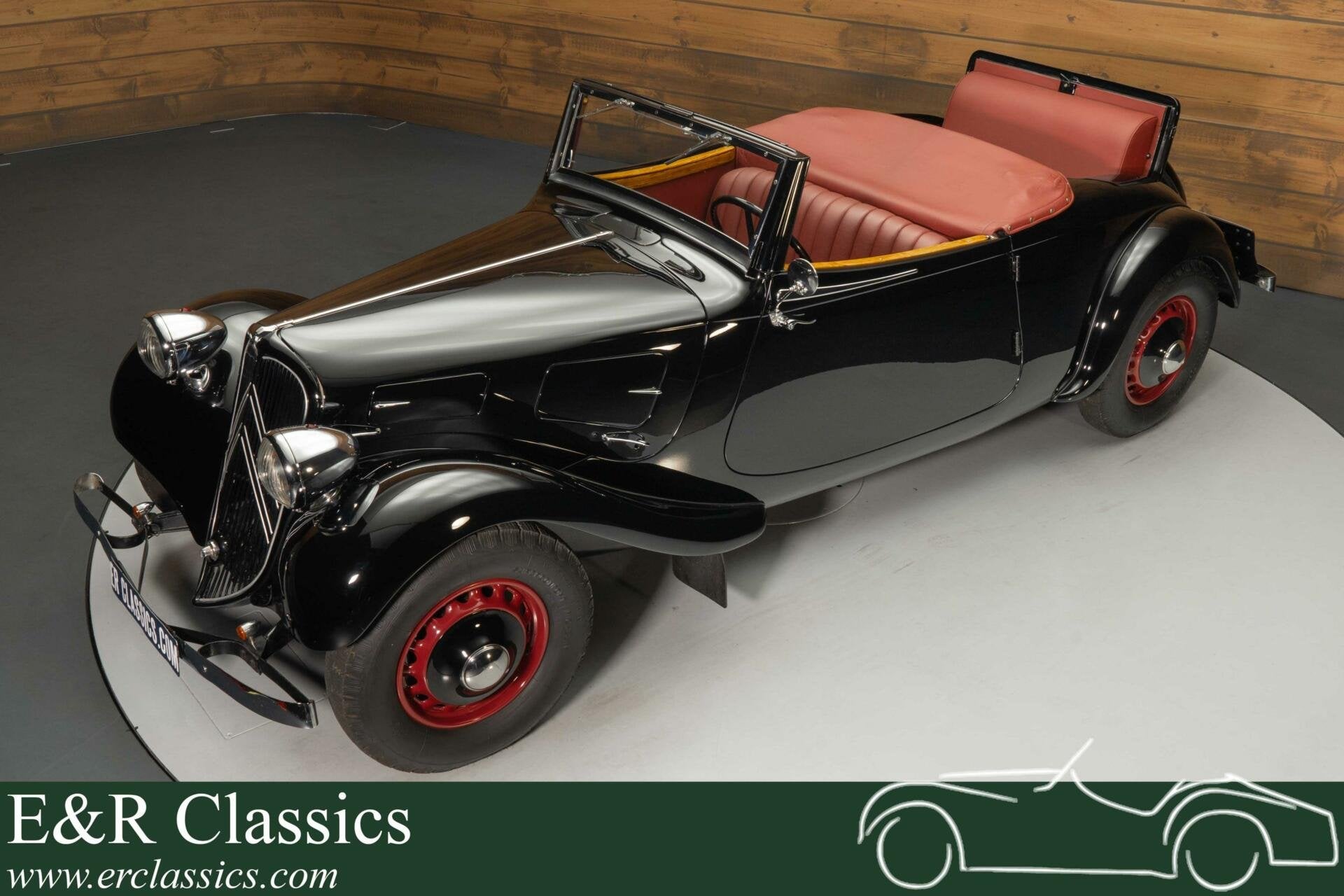 Citroën Traction 7C Cabriolet | 1 van 450 gebouwd | 1937, Auto's, Voorwielaandrijving, 35 pk, Zwart, Leder