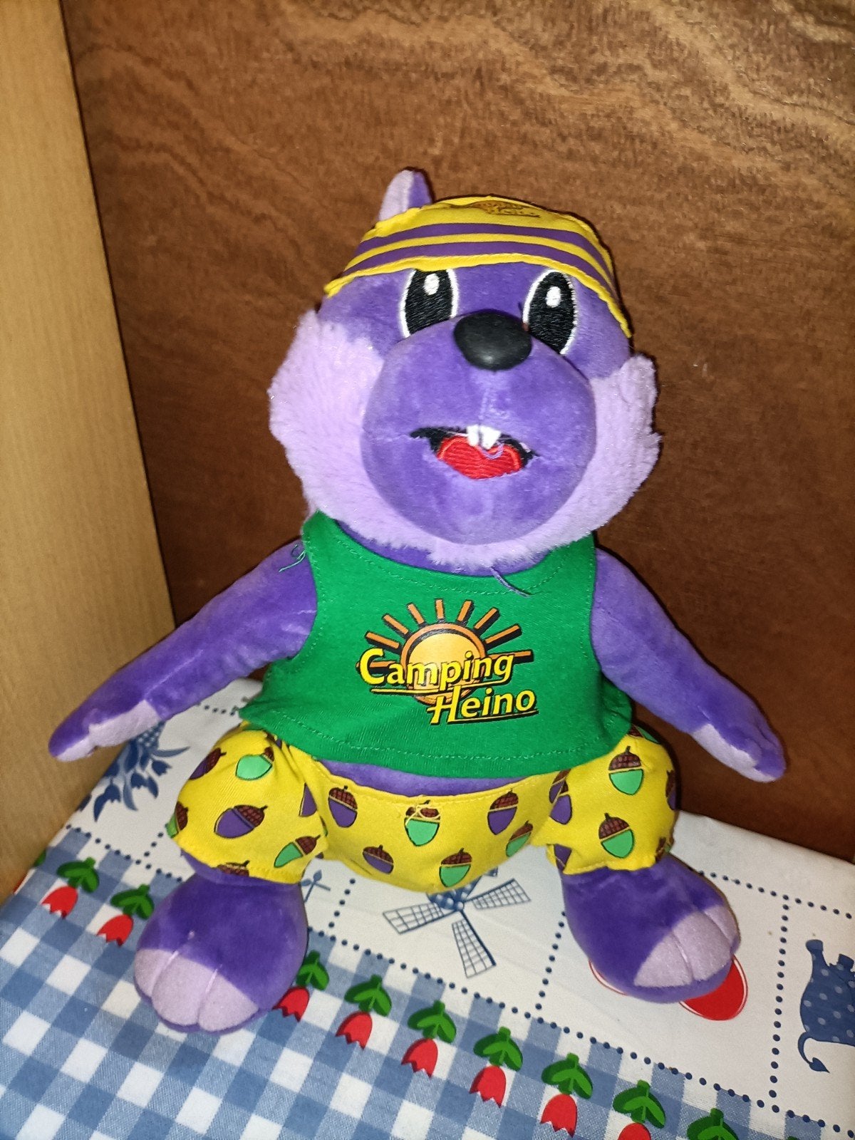Camping Heino bever knuffel paars 30 cm groot, Ophalen of Verzenden, Zo goed als nieuw, Overige typen