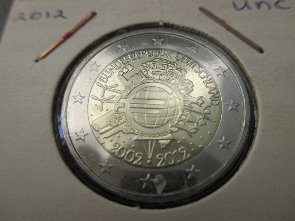 Duitsland 2 euro 10 jaar Euro letter F 2012 unc, Ophalen of Verzenden, Duitsland, 2 euro, Losse munt