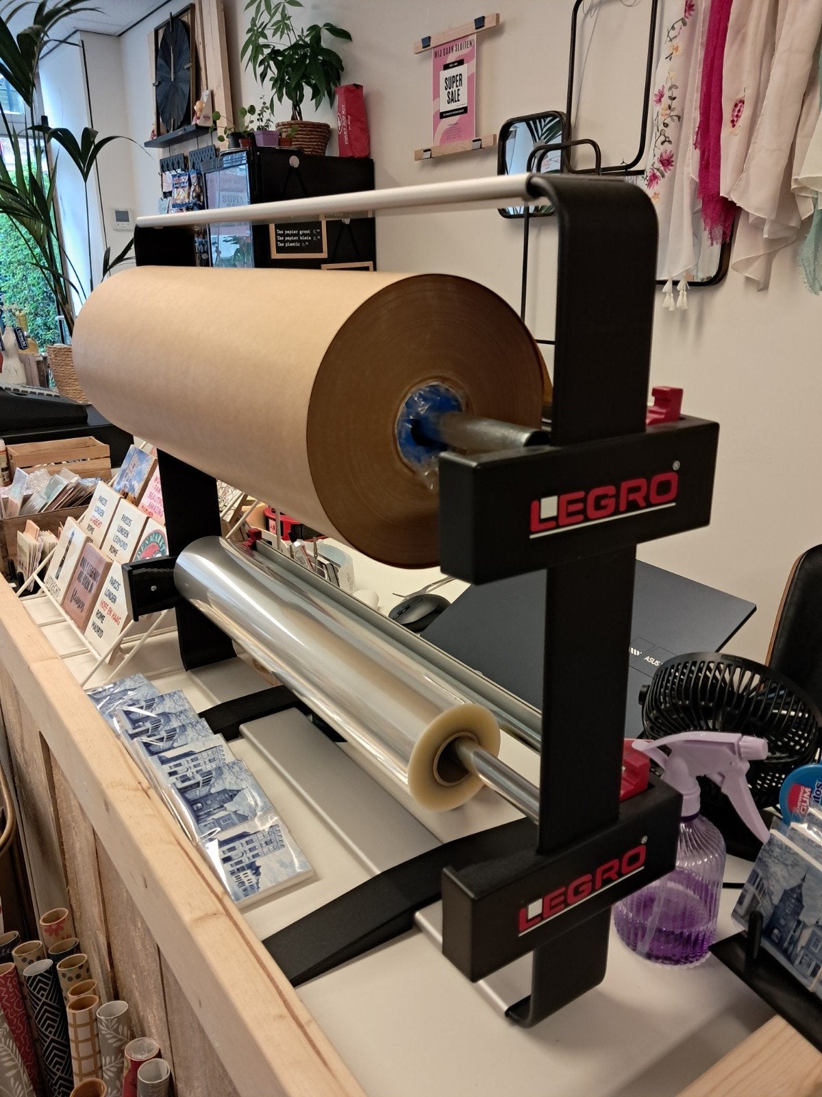 legro dubbele papierrolhouder 60 cm, Ophalen, Zo goed als nieuw