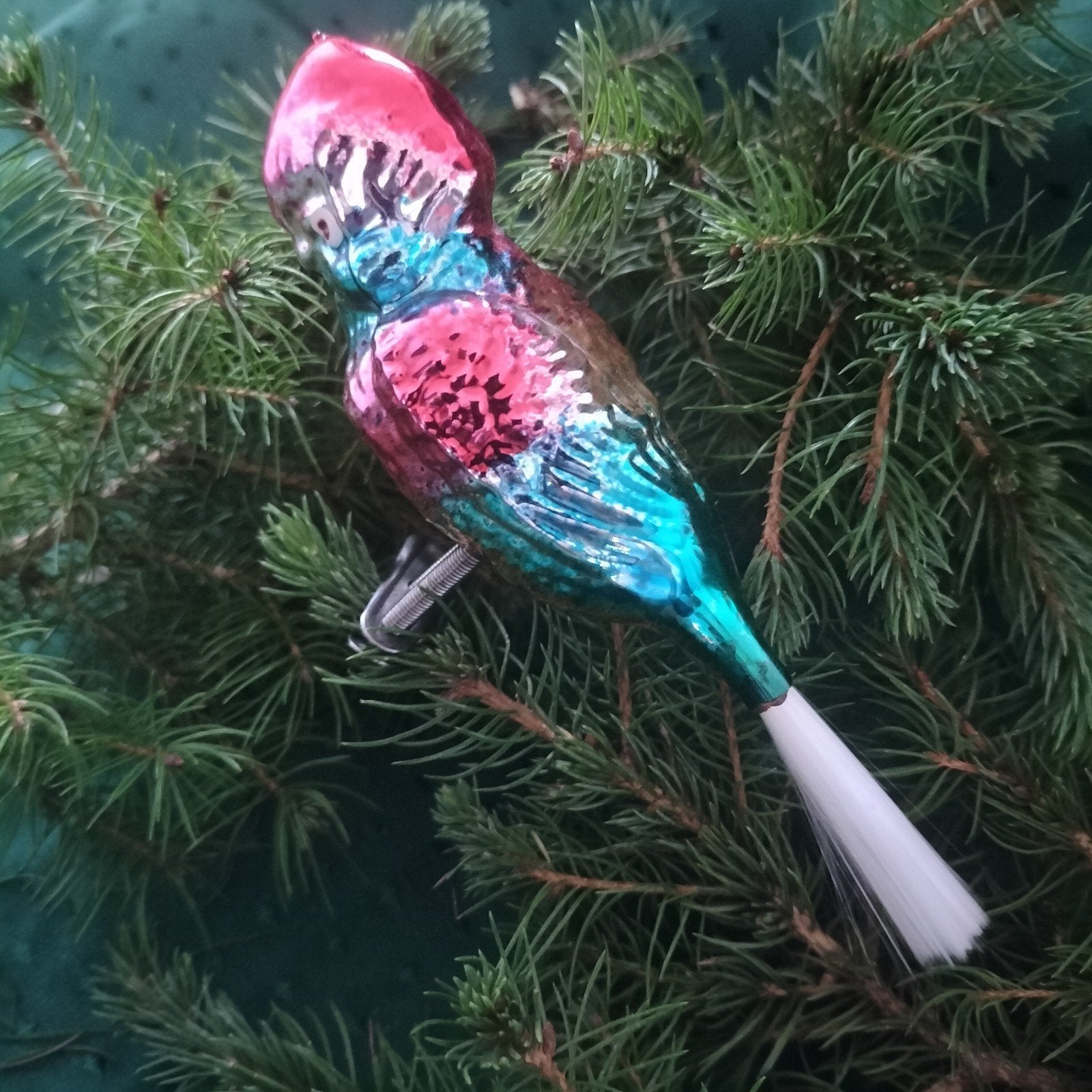 antieke kerstbal vogel kaketoe., Diversen, Ophalen of Verzenden