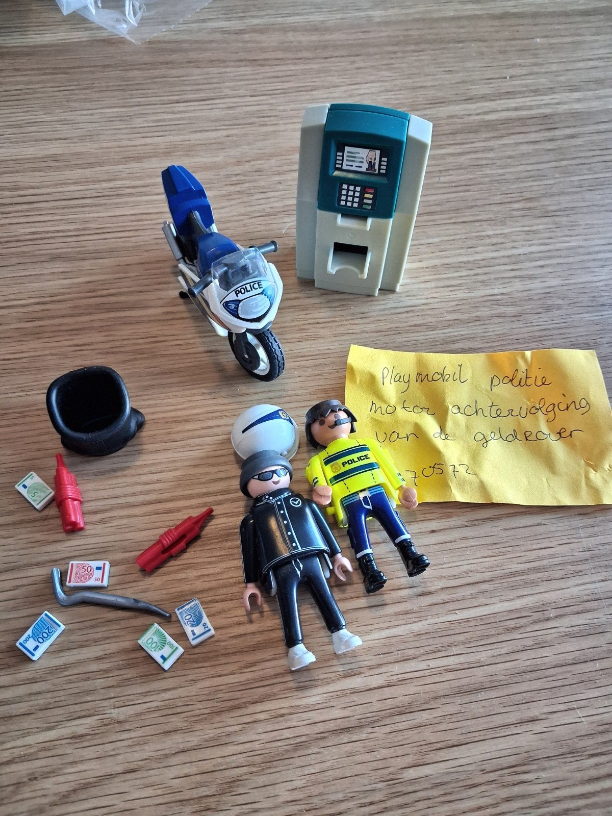 Playmobil Politie Motorachtervolging Geldautomaat, Ophalen, Gebruikt, Jongen of Meisje