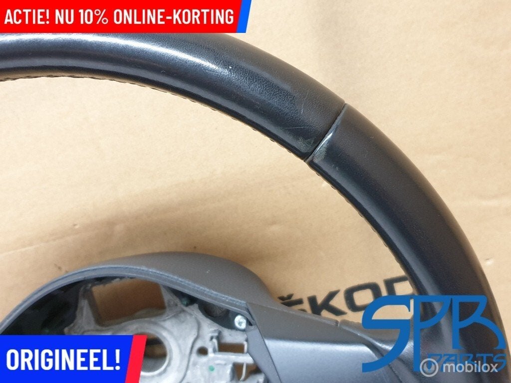 GOED GEBRUIKT POLO 6R HIGHLINE LEDER LEER Stuurwiel STUUR, Auto-onderdelen, Gebruikt, VOLKSWAGEN, Volkswagen, Ophalen of Verzenden