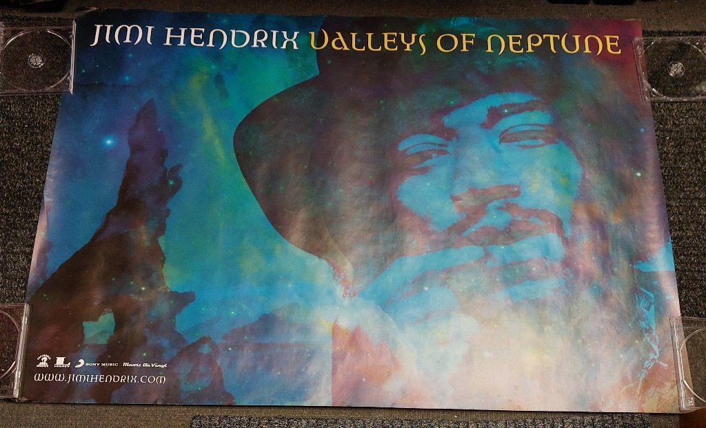 Jimi Hendrix PROMO POSTER Valleys Of Neptune Linda McCartney, Verzenden, Jimi Hendrix, NvT, Poster, Artwork of Schilderij