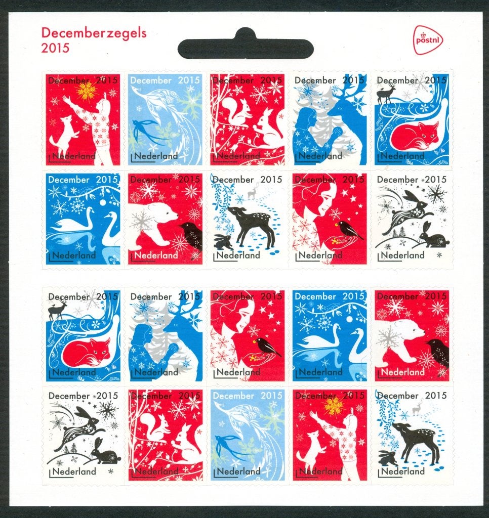 Ned. NVPH V3363-3372 Decemberzegels 2015, Postzegels en Munten, Ophalen of Verzenden, Na 1940, Postfris
