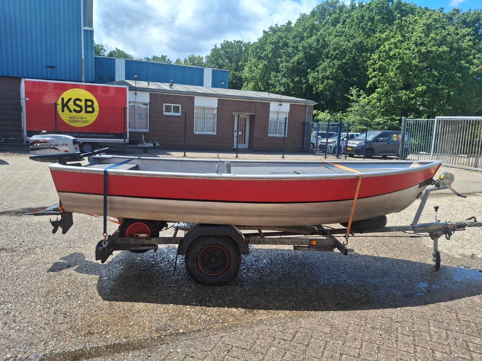 Aluminium visboot, Ophalen, Aluminium, Buitenboordmotor