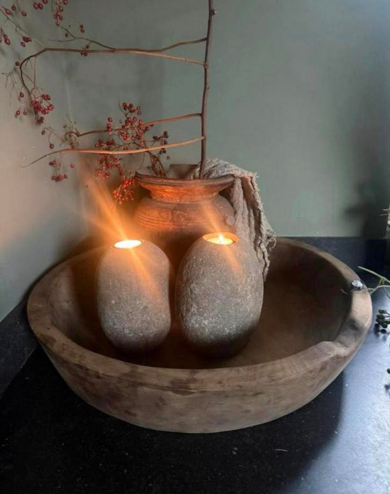 Landelijke houten HOFFZ schaal, bak 54 cm, Ophalen, Schaal, Rond, Nieuw