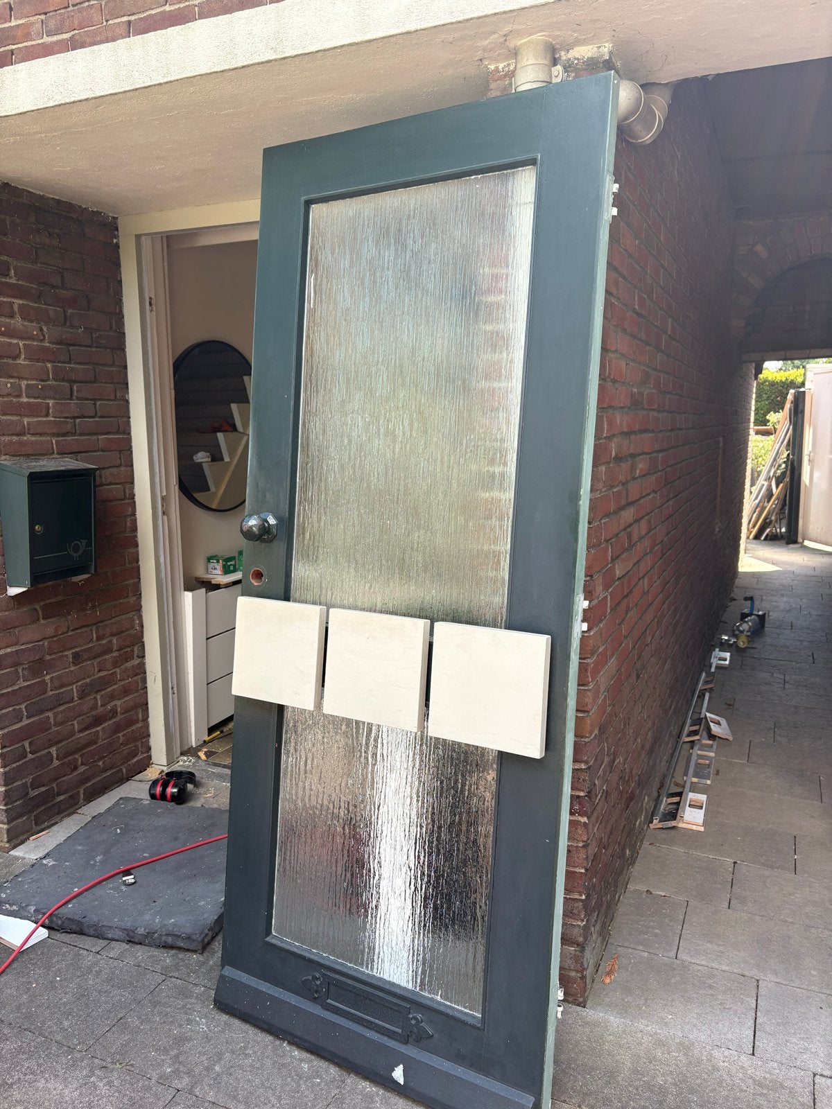 Voordeur 88x211.5cm met glas, zonder slot, Doe-het-zelf en Verbouw, Deuren en Horren, Ophalen, Gebruikt, 80 tot 100 cm, Buitendeur