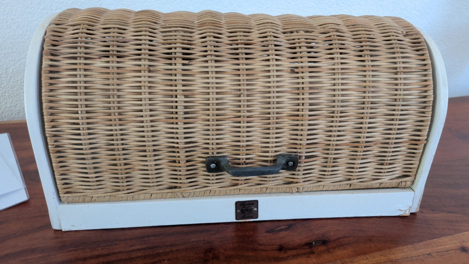 Broodtrommel van riet en hout (Riviera Maison), Beige, Gebruikt, Hout, Ophalen of Verzenden