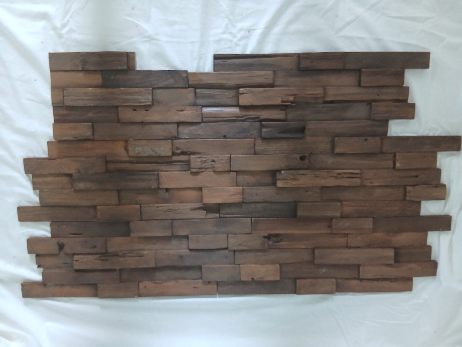 FSC Teak 3D houten wandpanelen - 5.5m², Ophalen, Minder dan 25 mm, Overige typen, Nieuw