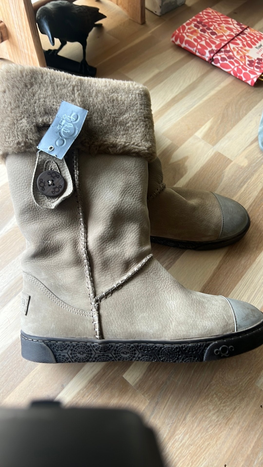 Elegante, stoere, leren dameslaarzen! Maat 42, Hoge laarzen, Beige, Ophalen of Verzenden, Zo goed als nieuw