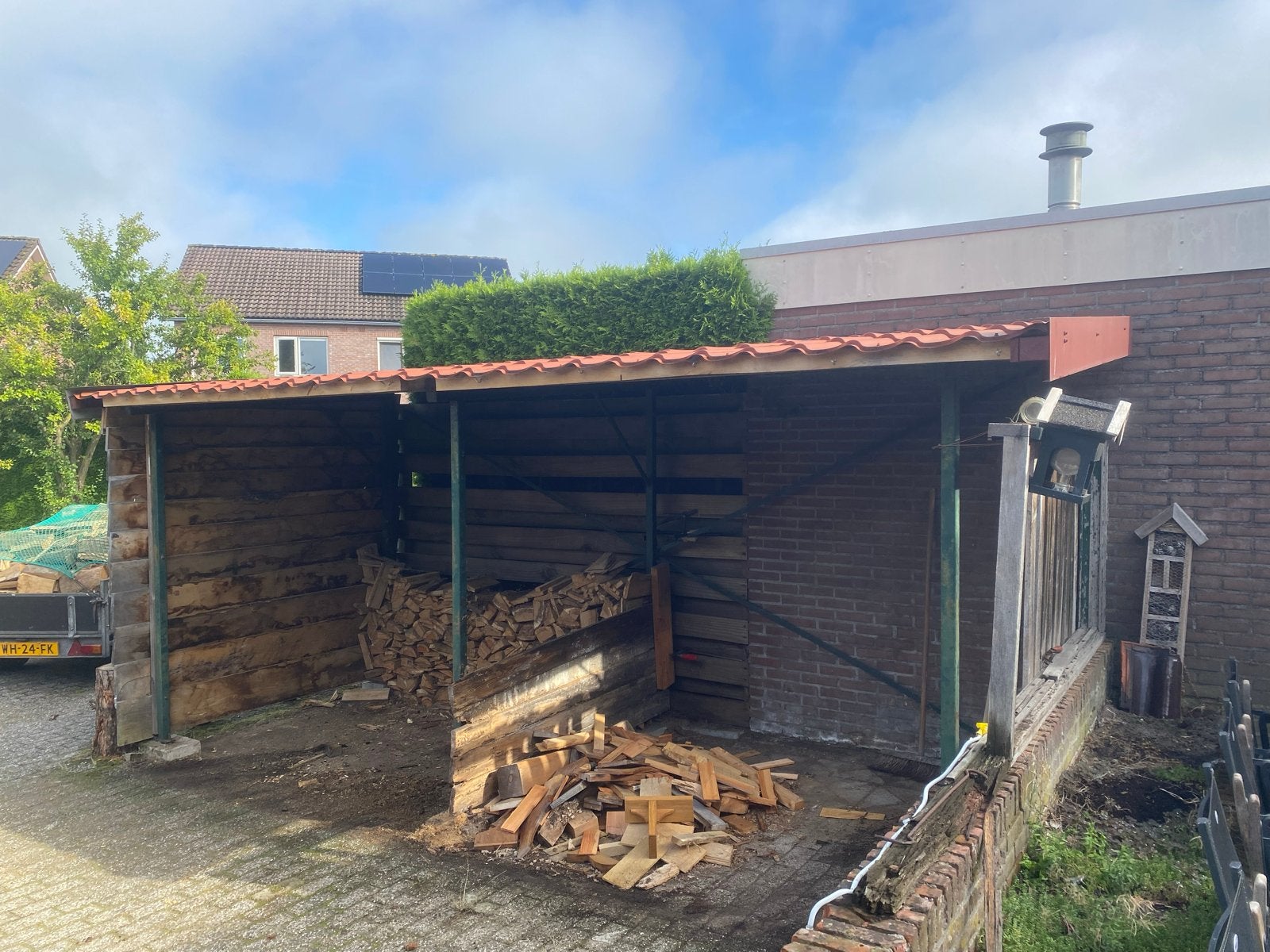 Houtopslag / Schuurtje / Fietshok - 5x2,5x2,3m, Ophalen of Verzenden, Gebruikt, Hout, Overige typen