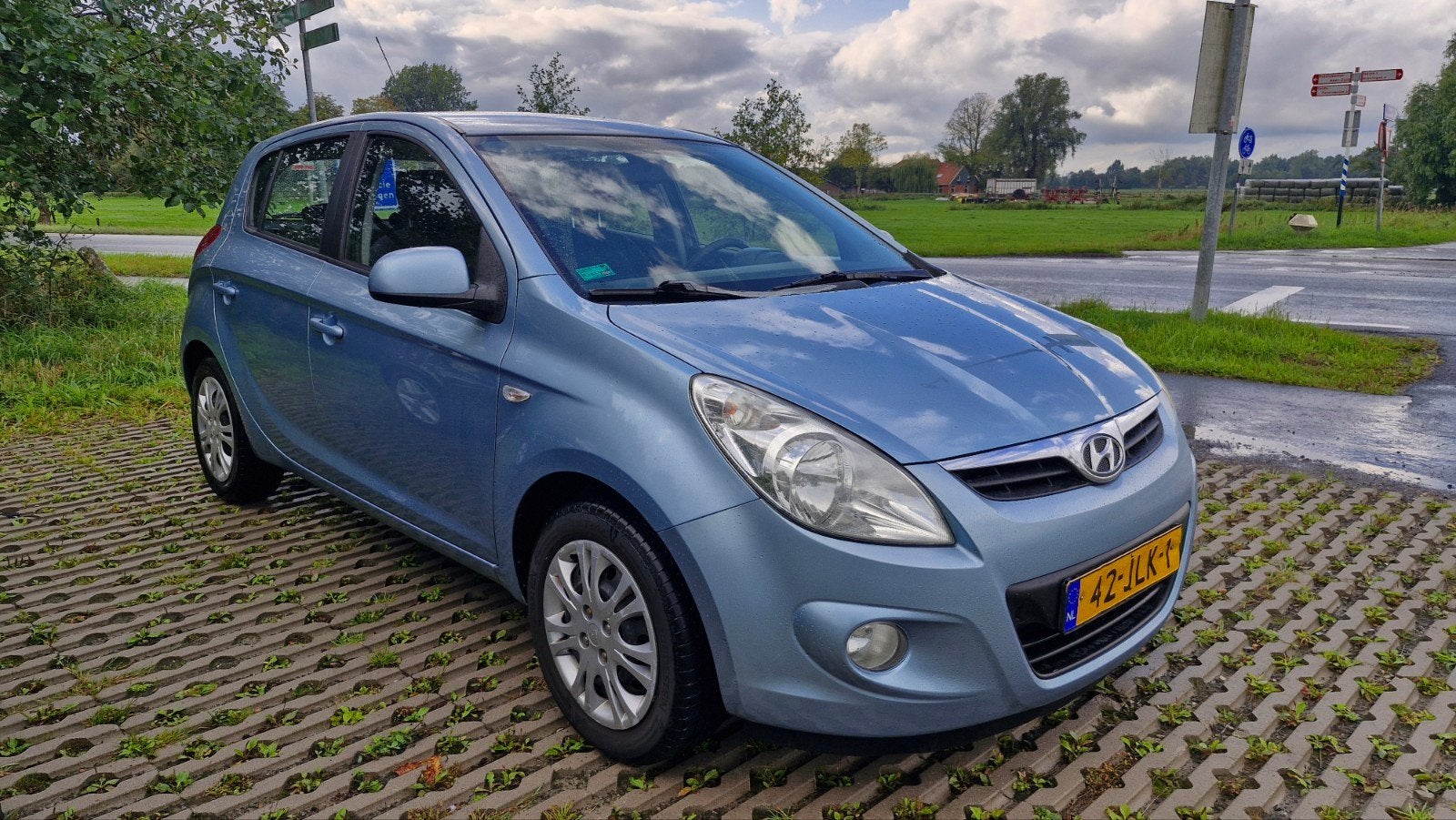 Hyundai i20 1.4 5-DRS 2009 Blauw, Voorwielaandrijving, 450 kg, 40 €/maand, 4 cilinders