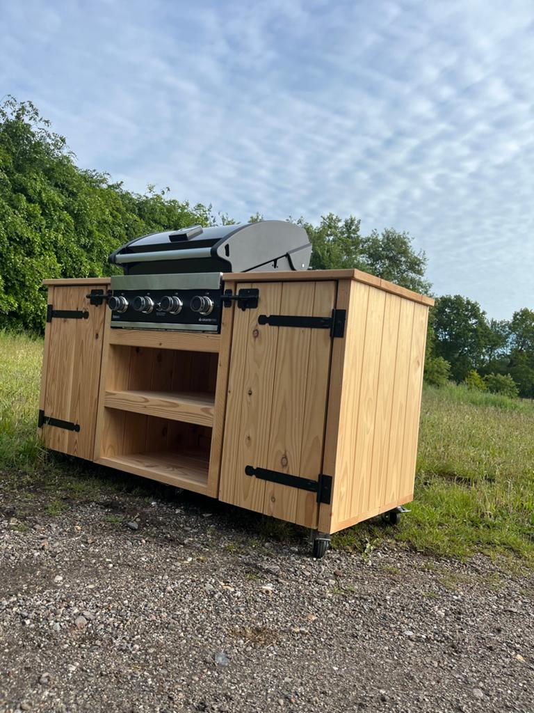 Grandhall G4 BBQ met Douglas Houten Buitenkeuken, Ophalen of Verzenden, Nieuw, Gas, Inbouw