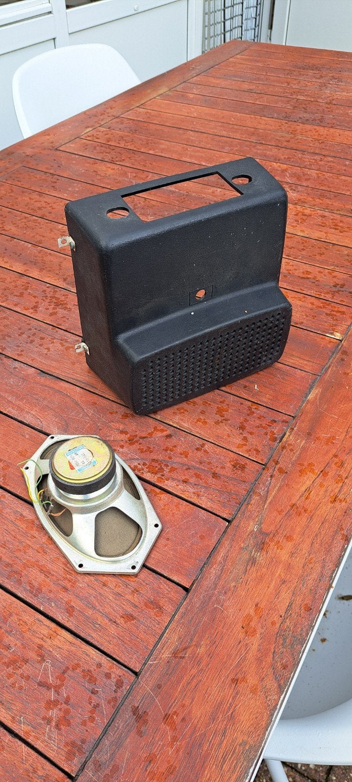 Luidspreker en behuizing voor  oldtimer of boot, Ophalen of Verzenden, Gebruikt