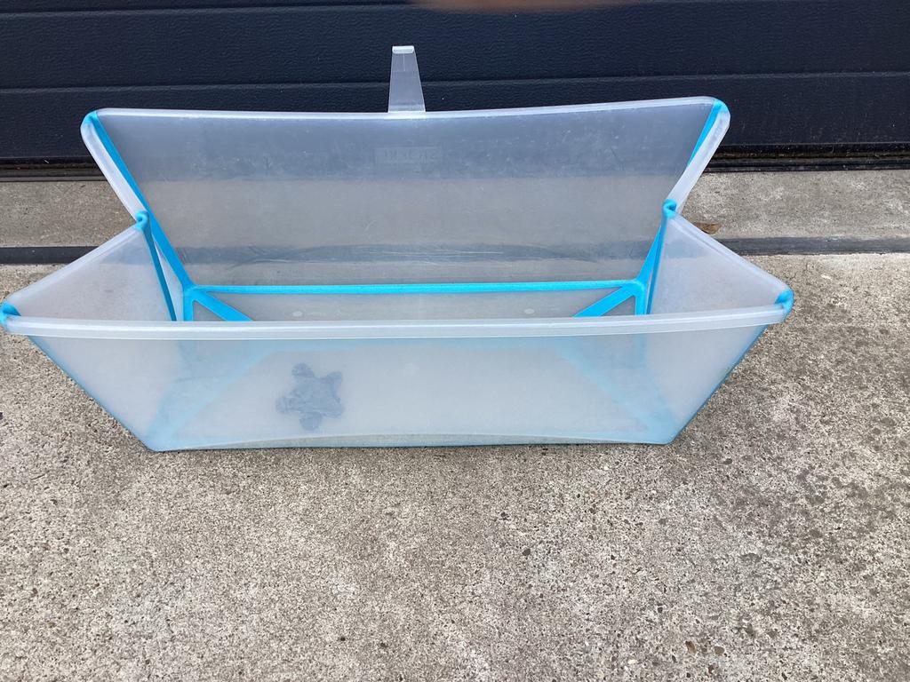 Stokke Flexi Bath opvouwbaar babybadje - Transparant/Blauw, Zo goed als nieuw, Badje, Standaard, Ophalen