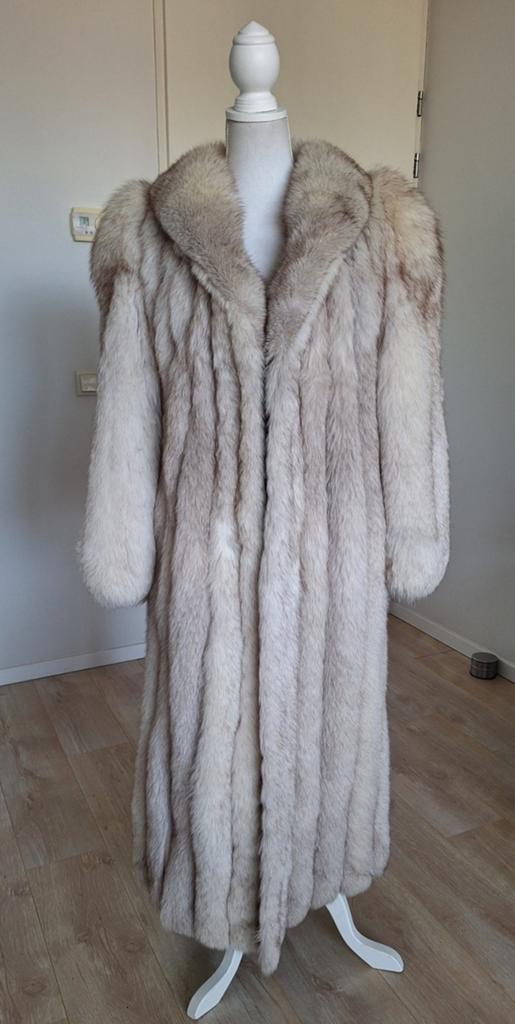 Bontjas lange blauwvos, Kleding | Dames, Jassen | Winter, Ophalen of Verzenden, Gedragen, Maat 38/40 (M), Overige kleuren