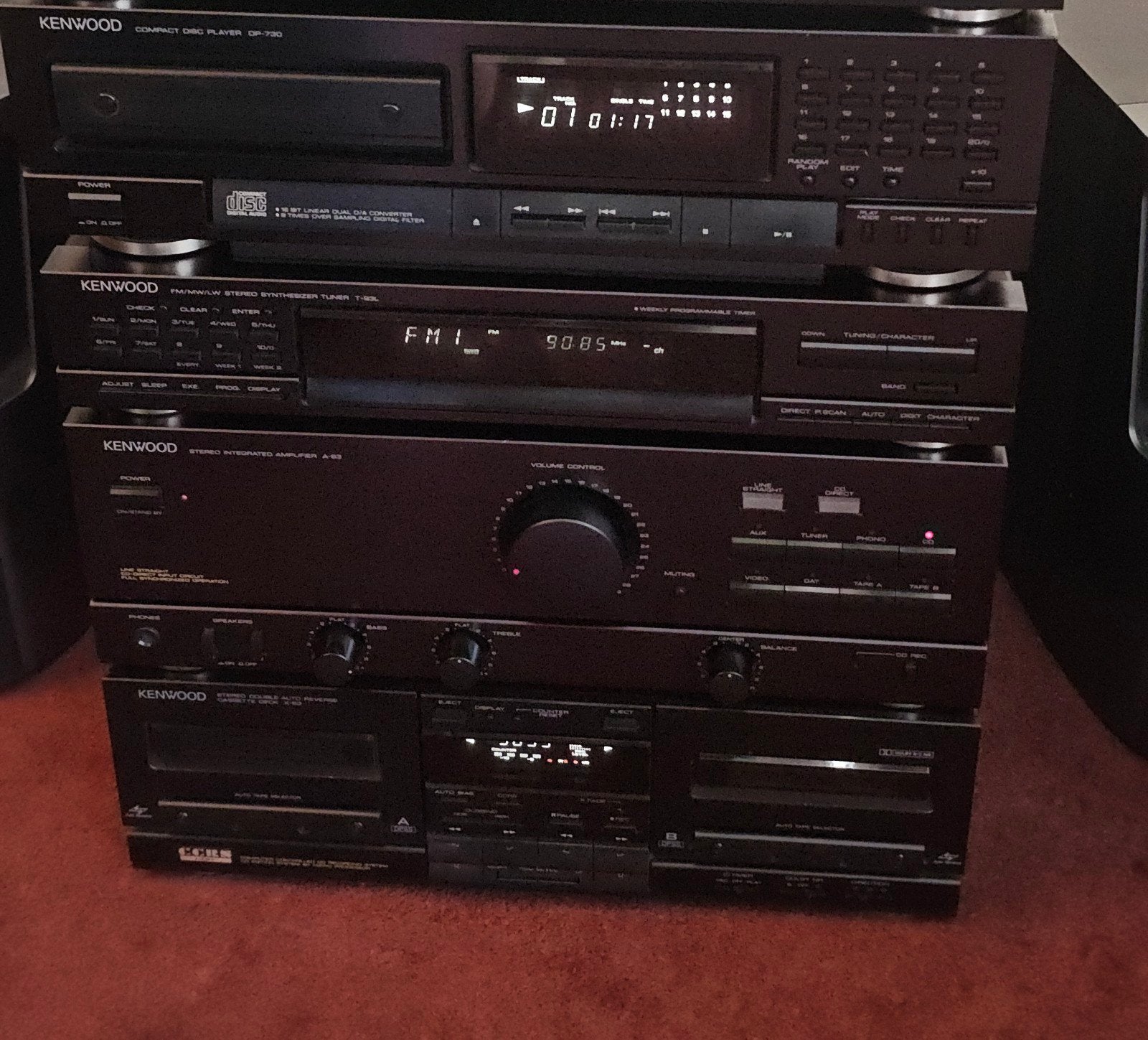 kenwood stereoset +  boxen + A.B.  z.g.a.n., Losse componenten, Ophalen, Overige merken, Tuner of Radio