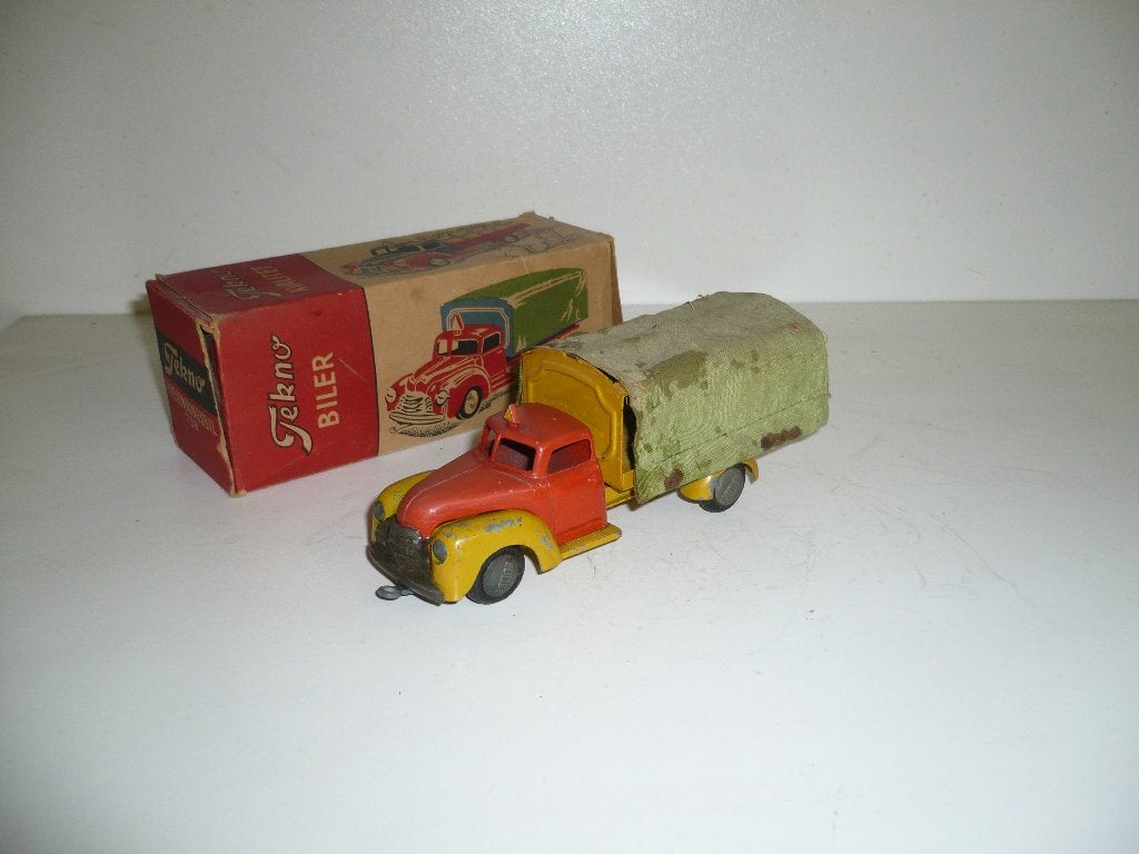Tekno Denmark Dodge met Huif in doos, Hobby en Vrije tijd, Modelauto's | 1:50, Ophalen of Verzenden, Gebruikt, Bus of Vrachtwagen