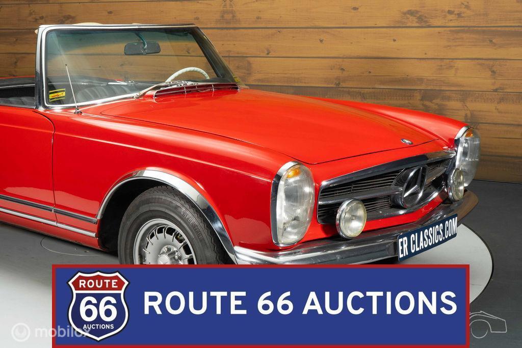 Mercedes-Benz 280 SL Pagode | 1968 | Route 66 Auctions, Auto's, Overige carrosserieën, Zwart, Mercedes-Benz, Bedrijf