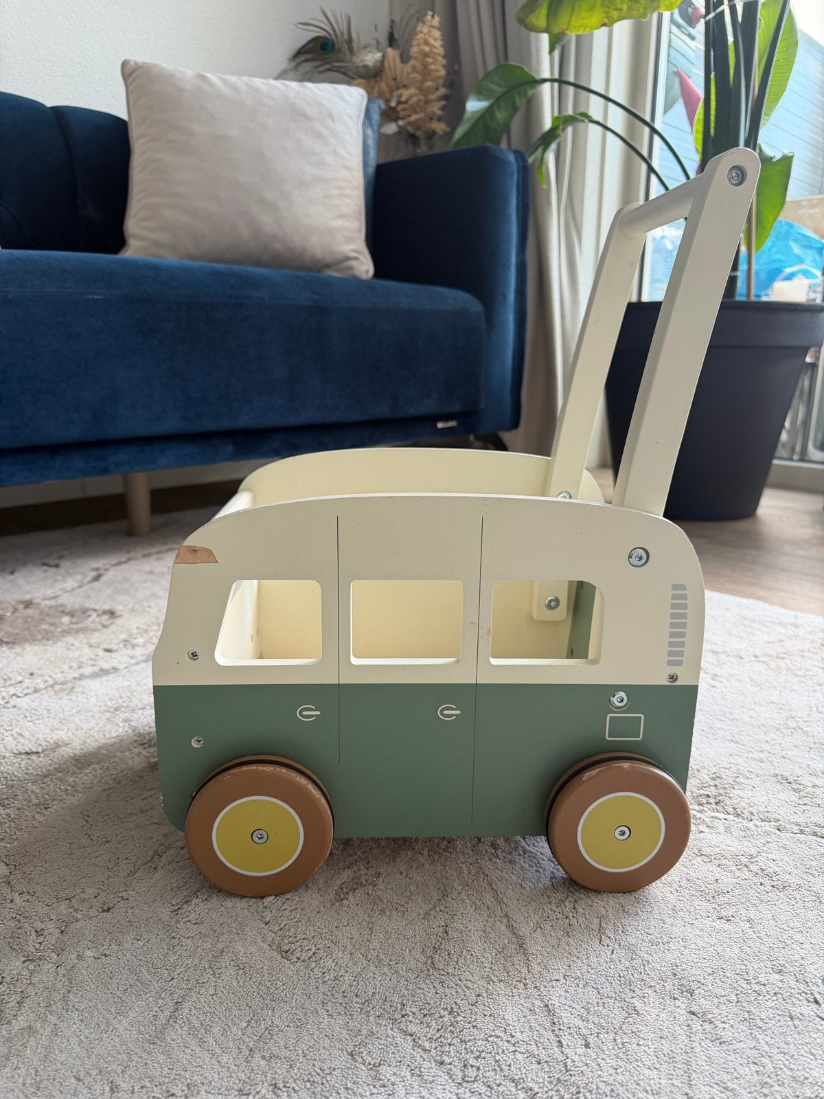 Little Dutch Houten Loopwagen Camper, Kinderen en Baby's, Speelgoed | Houten speelgoed, Ophalen, Zo goed als nieuw, Duw- of Trekspeelgoed