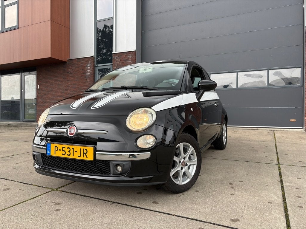 Fiat 500 1.4-16V 100PK Pop Airco Leder/Sport Interieur Nieuw, Voorwielaandrijving, Gebruikt, Elektrische ramen, Zwart