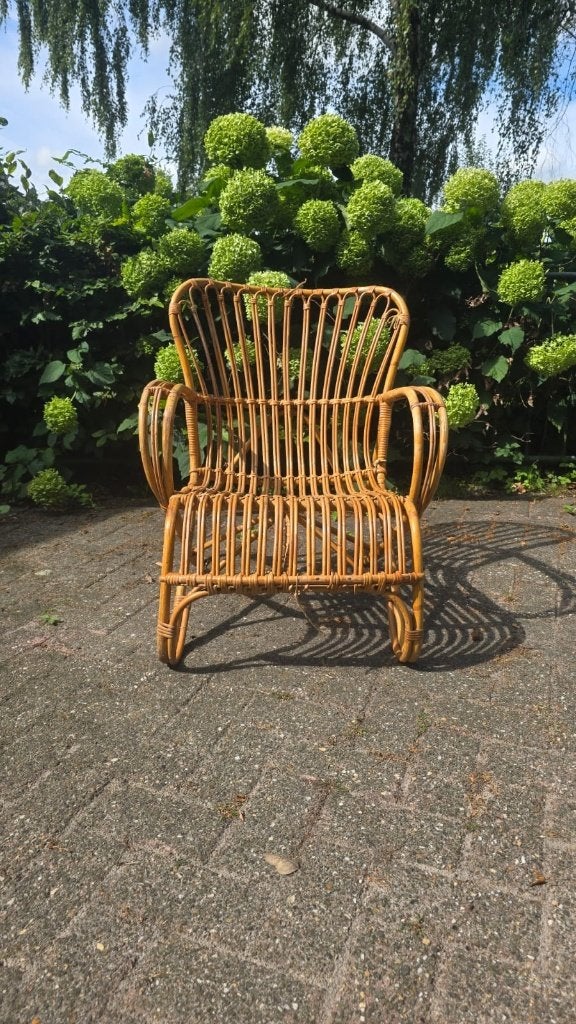 Gave vintage rotan set, Ophalen of Verzenden, Gebruikt, Riet of Rotan