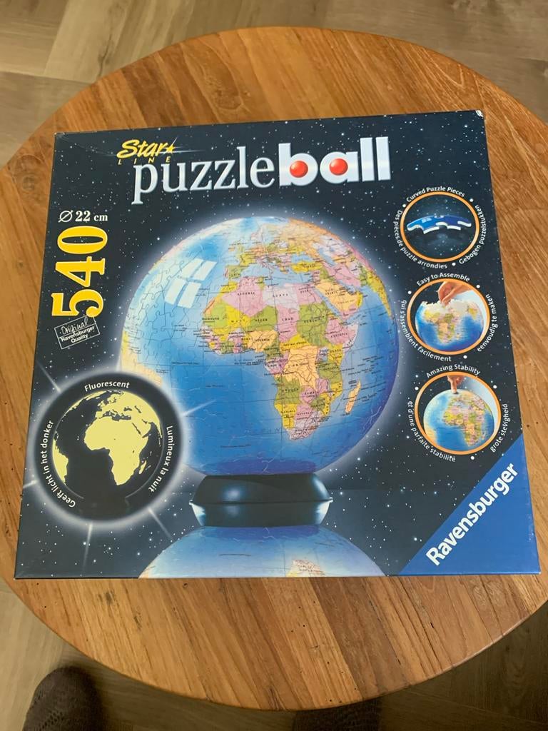 Ravensburger Start Puzzleball Wereldbol 540 stukjes, Ophalen, 500 t/m 1500 stukjes, Zo goed als nieuw, Rubik's of 3D-puzzel