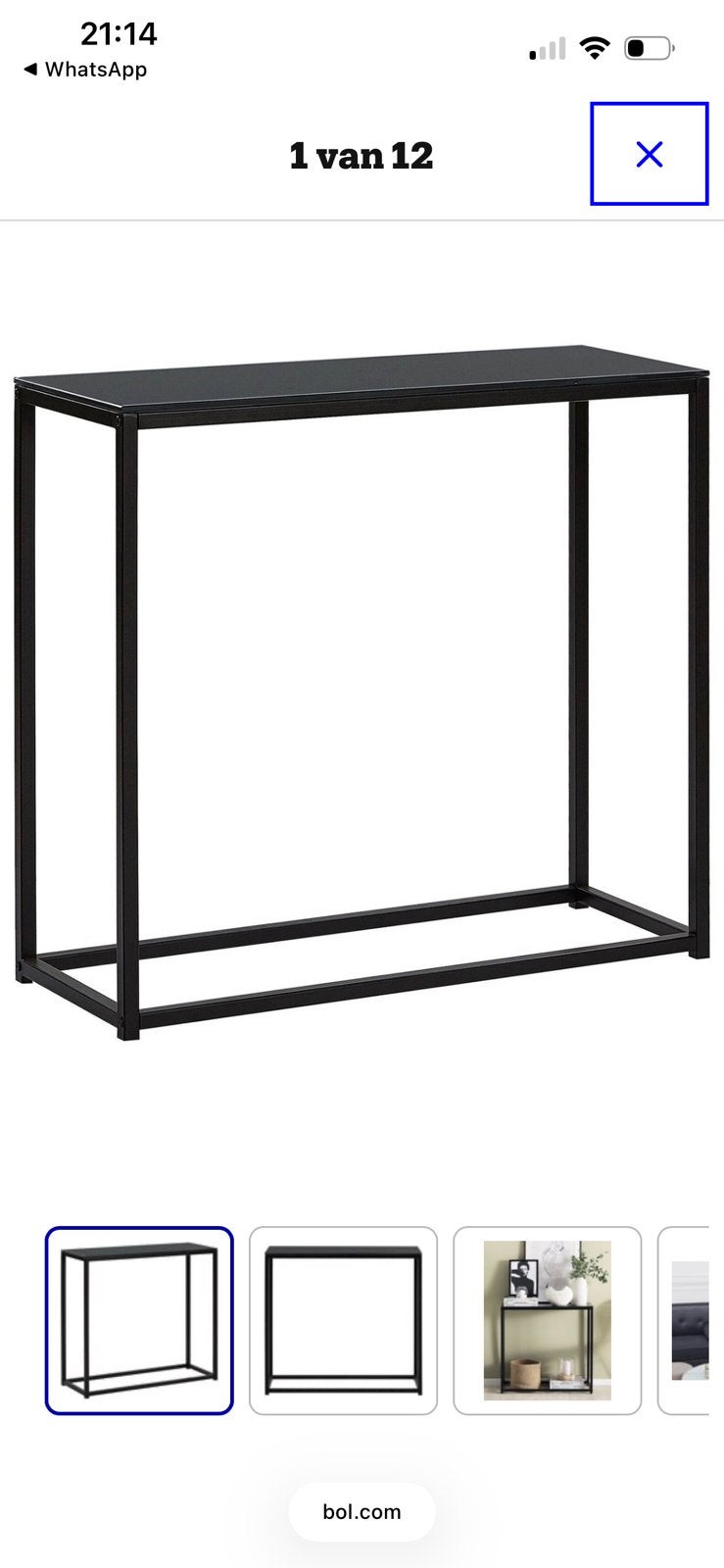 BELIANI DELANO - Consoletafel - Zwart - Veiligheidsglas, Ophalen, Nieuw, 75 cm of meer, 60 cm of meer