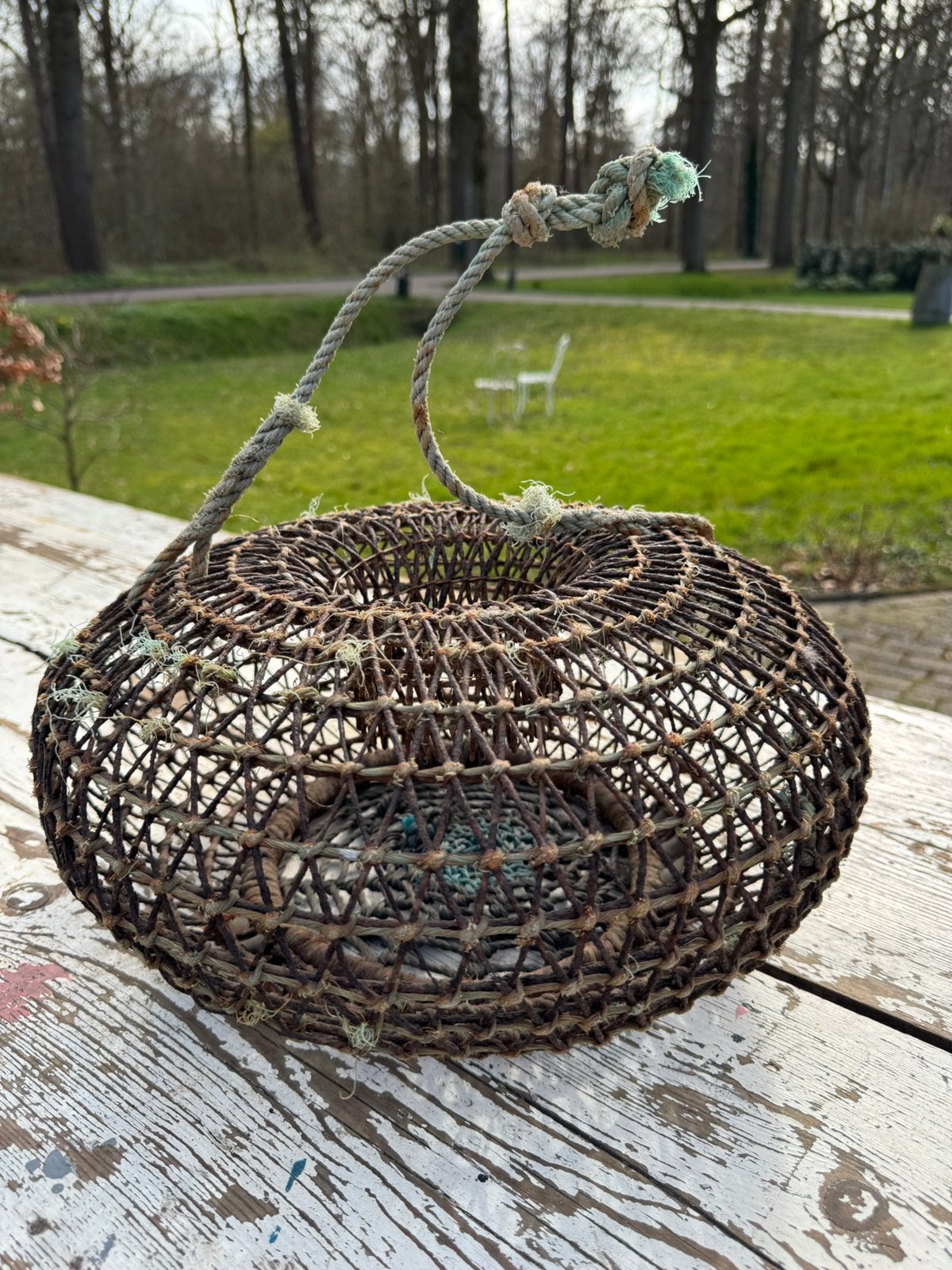 Authentieke krabbenmand, zeer decoratief, maritiem, Ophalen