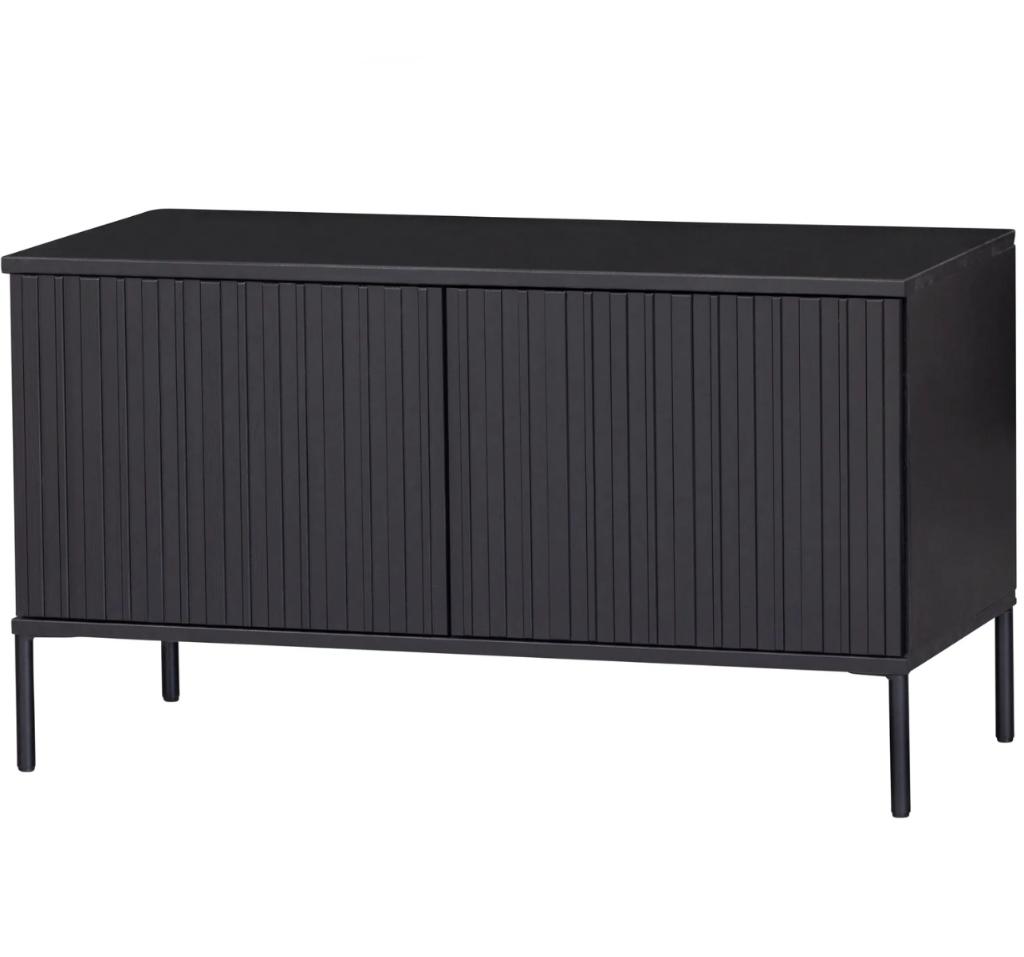 WOOOD New Gravure Tv-meubel 100 cm Grenen Zwart €299, nu, Huis en Inrichting, Kasten | Televisiemeubels, 100 tot 150 cm, Nieuw