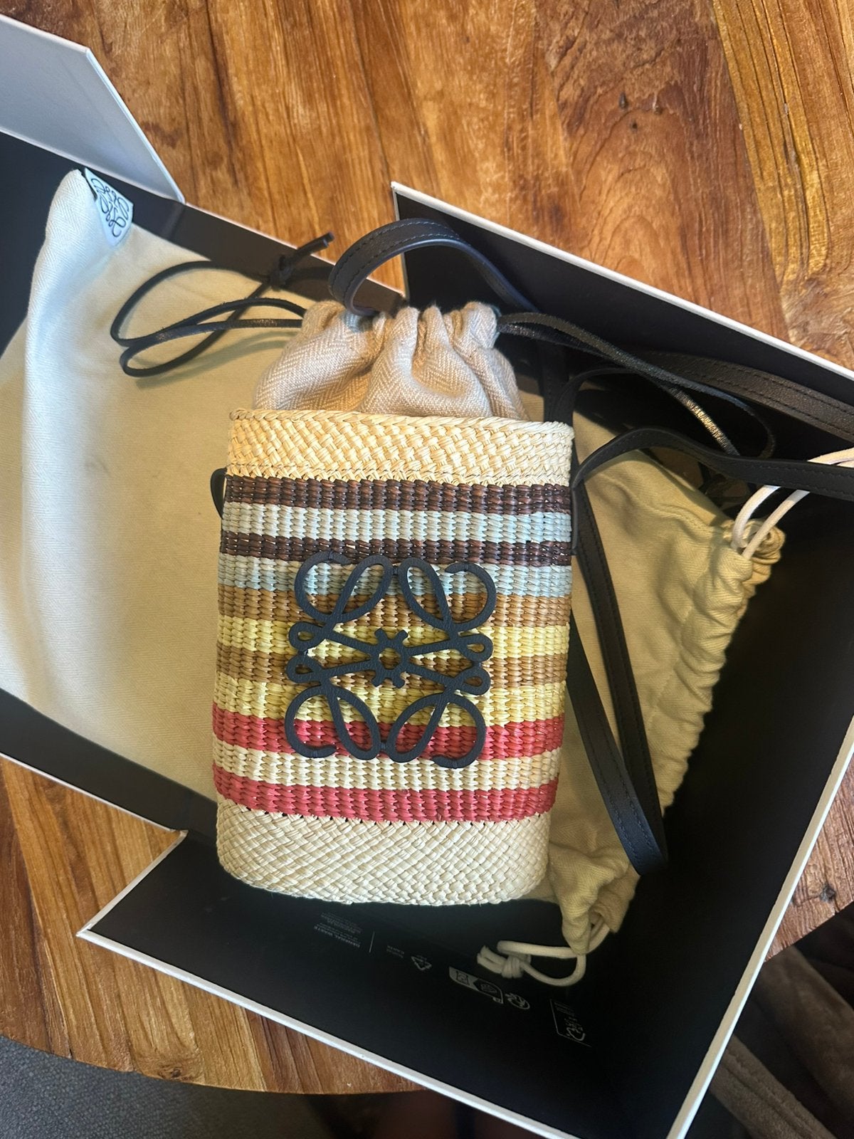 LOEWE Mini Basket Bag – Multicolour Raffia, Ophalen, Zo goed als nieuw, Overige kleuren, Overige typen