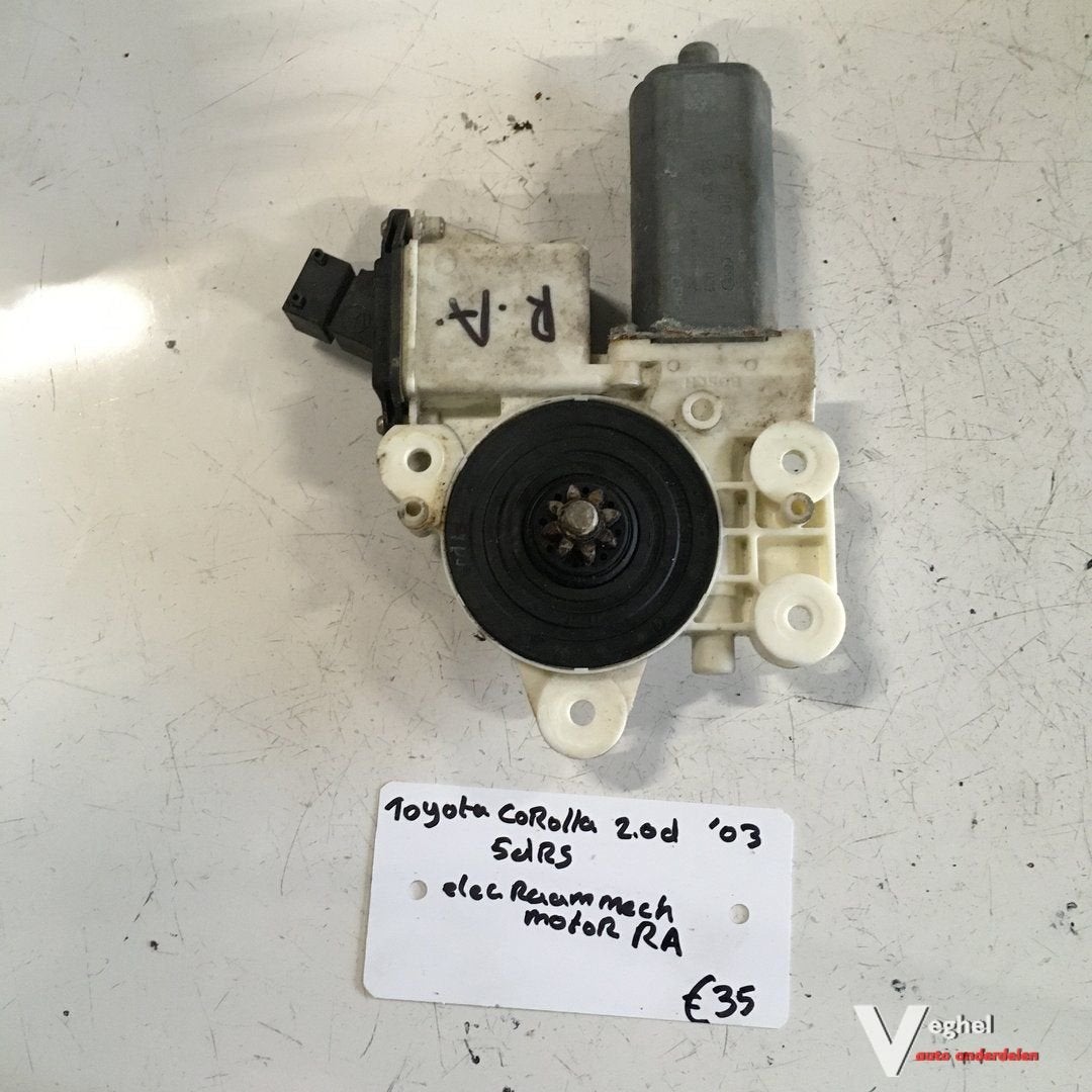 Toyota Carolla 2.0 D  5 drs 2003  Raammotor Rechtsvoor Recht, Gebruikt, -, -, Ophalen of Verzenden